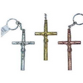 Metal Cross Key Chain & Whistle